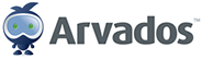 The Arvados logo. An android stands next to grey text that reads Arvados